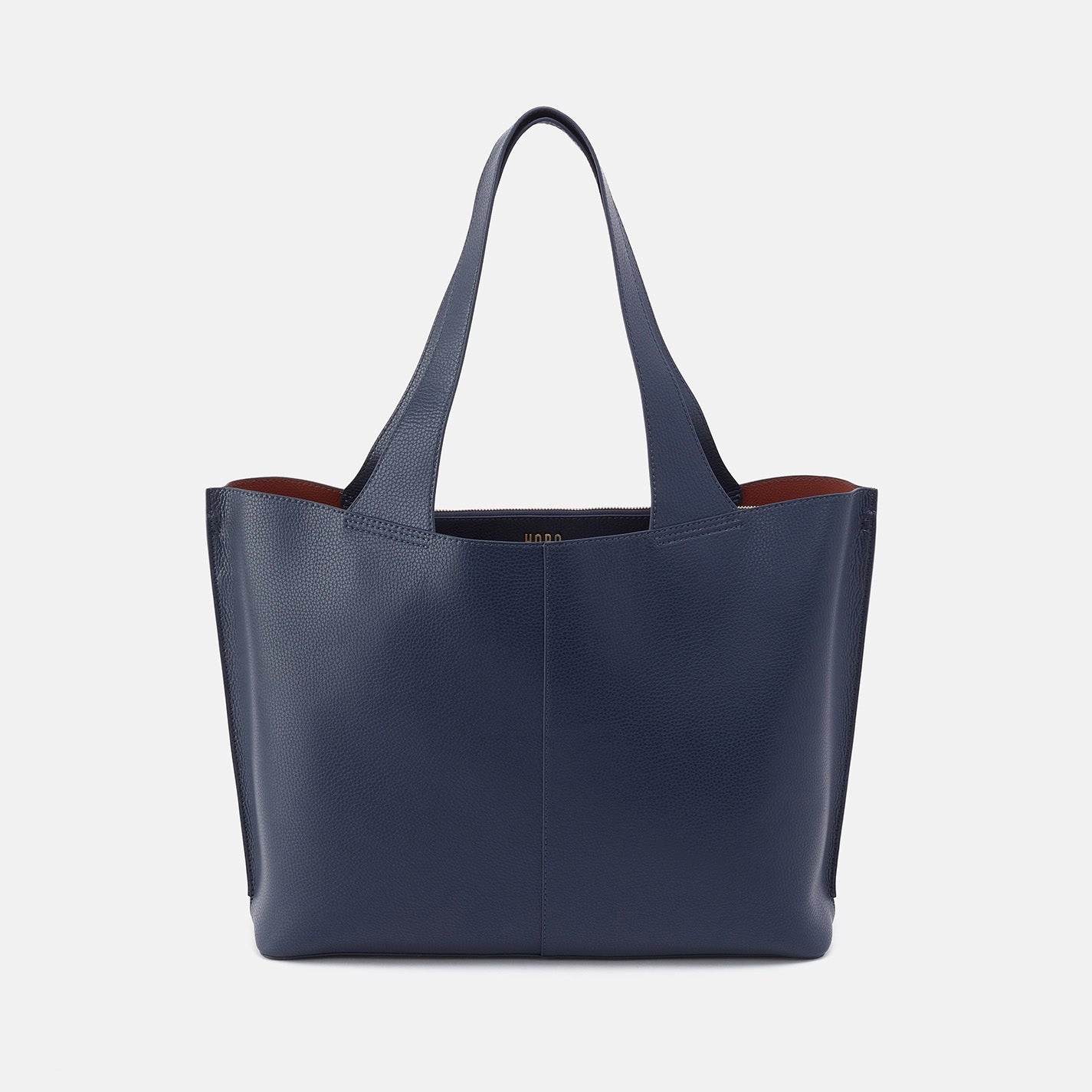 Vida Large Tote In Micro Pebbled Leather - Mood Indigo Timeless Simplicity