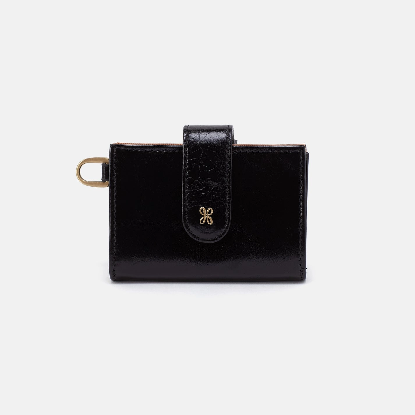 Luxury Craftsmanship Water Resistant Jean Accordion Card Case In Polished Leather - Black