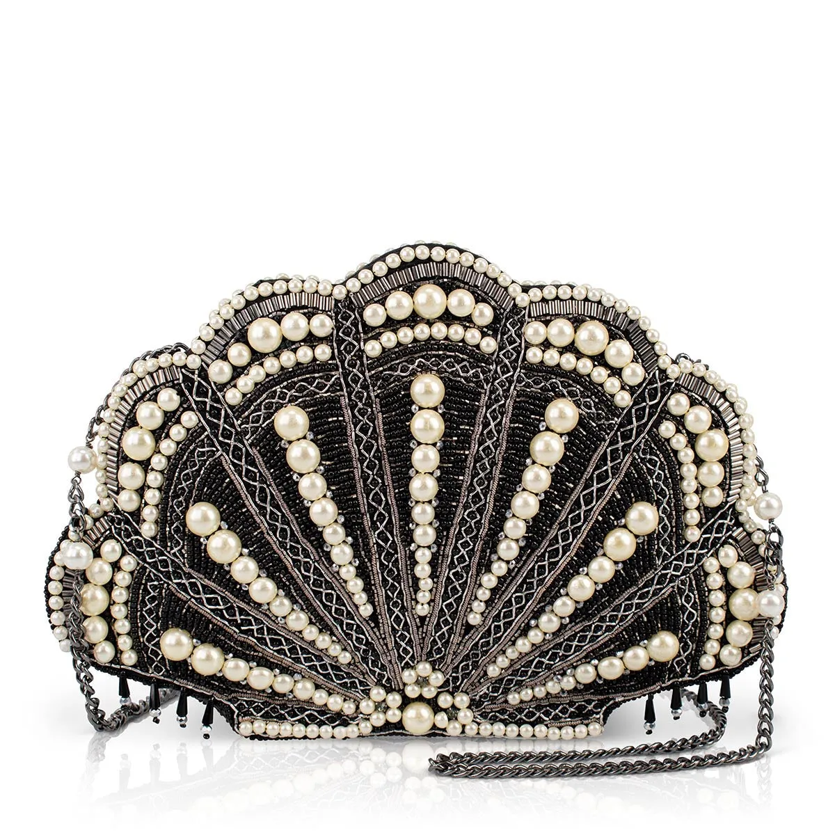 Crystal Clutch Designer Evening Handbag Ocean of Pearls Crossbody Handbag