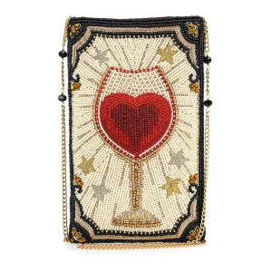 Soft Shape Classic buckle fastening Live, Love & Wine Crossbody Phone Bag