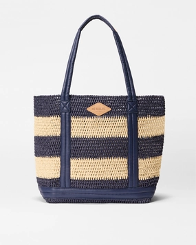 Dawn/Natural Stripe Crochet Medium Crochet Tote Commuter Tote