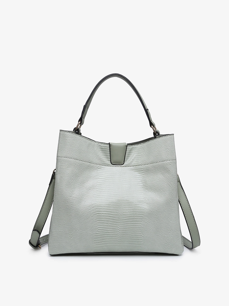 Tati Vegan Lizard Satchel Delicate Pattern Sparkle Detail