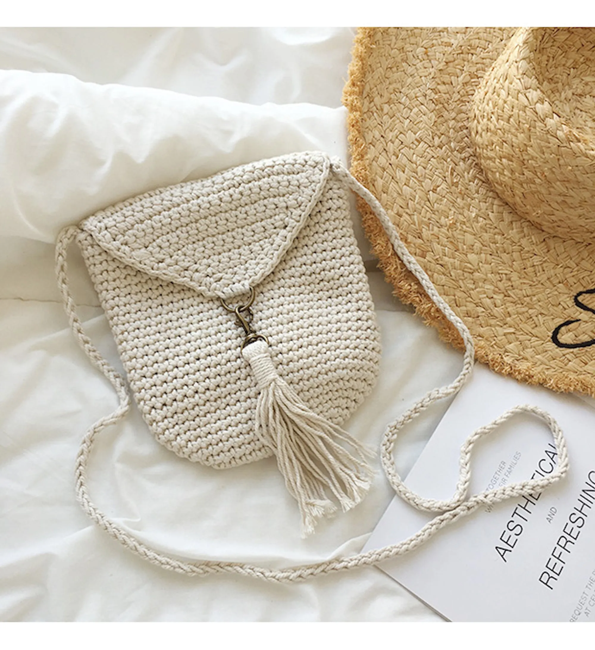 Elena Handbags Handmade Crochet Mini Purse with Tassel Practical Companion