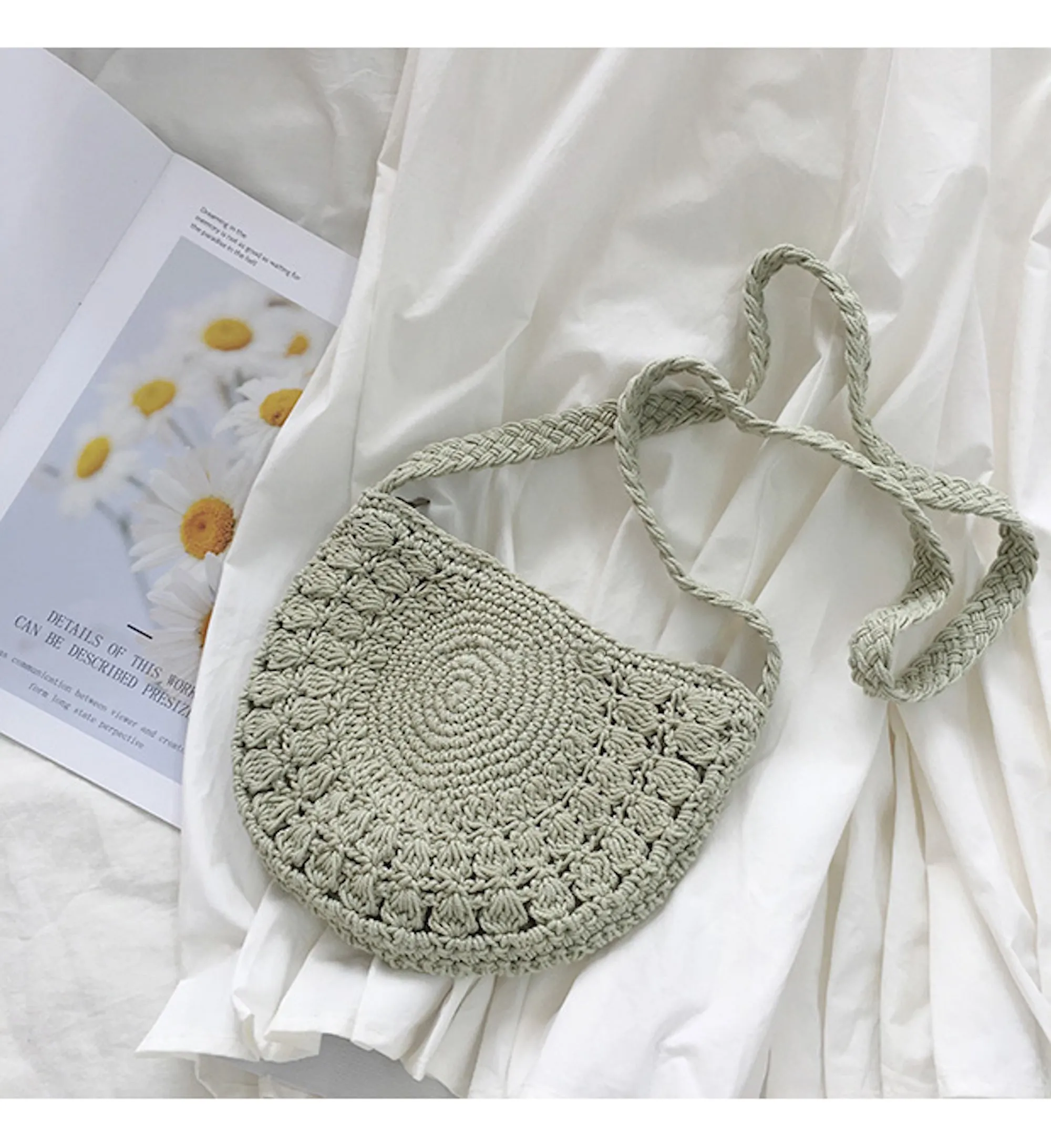 Functional Form Modern Gear Elena Handbags Small Boho Cotton Knitted Shoulder Bag