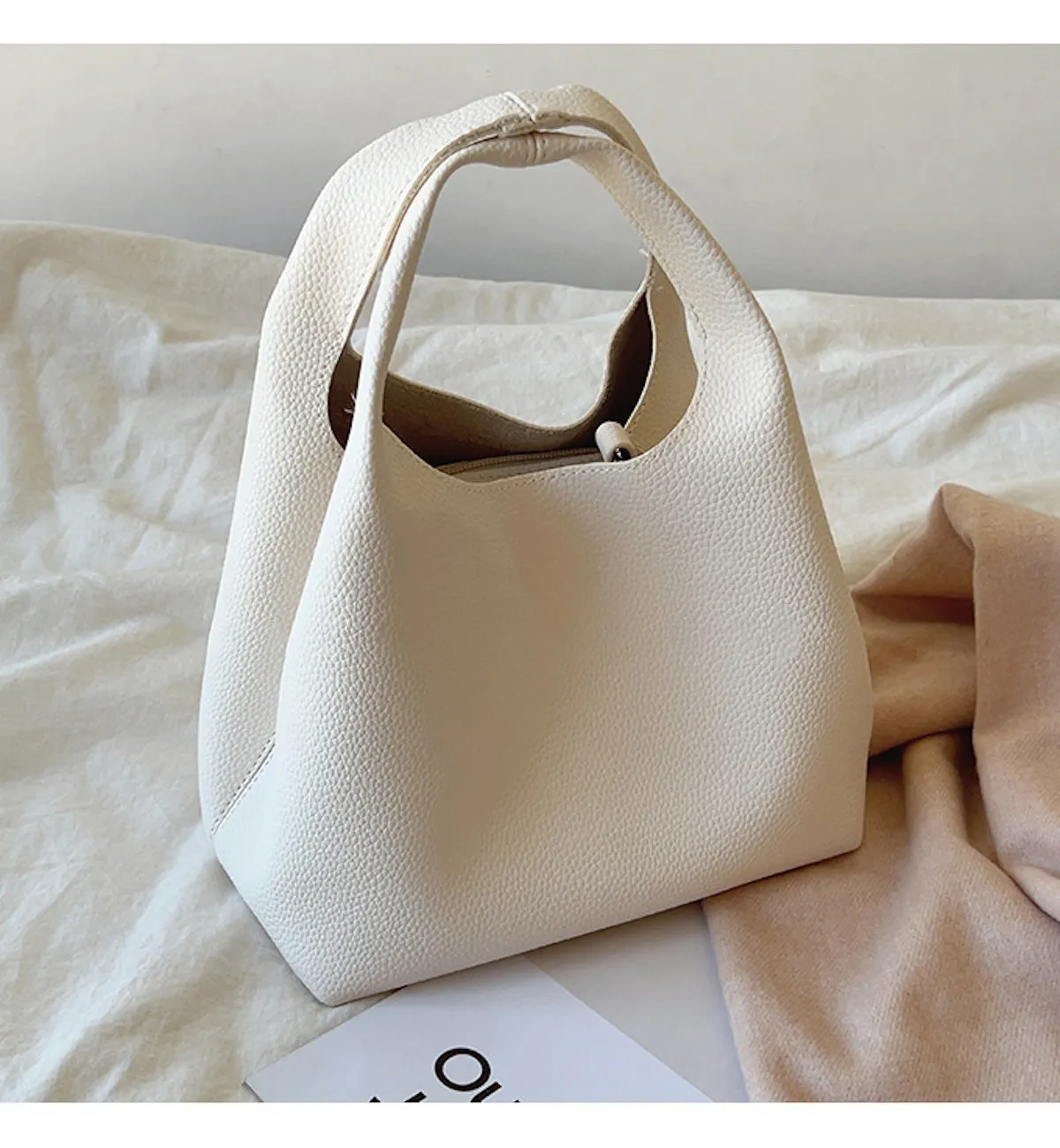 Refined Look Functional Carry Elena Handbags Soft Leather Bucket Shoulder Bag