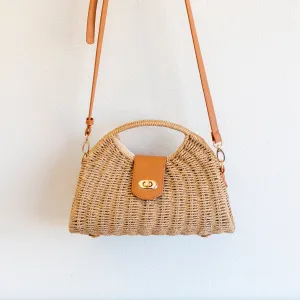 Elena Handbags Straw Shell Shape Crossbody Hobo Bag Chic Accessory Compact accessory