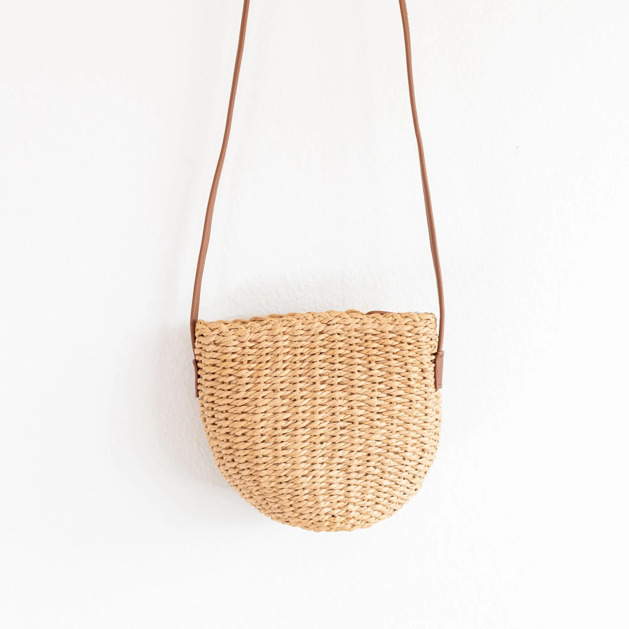 Simple Function Functional Form Elena Handbags Straw Woven Crossbody Bag