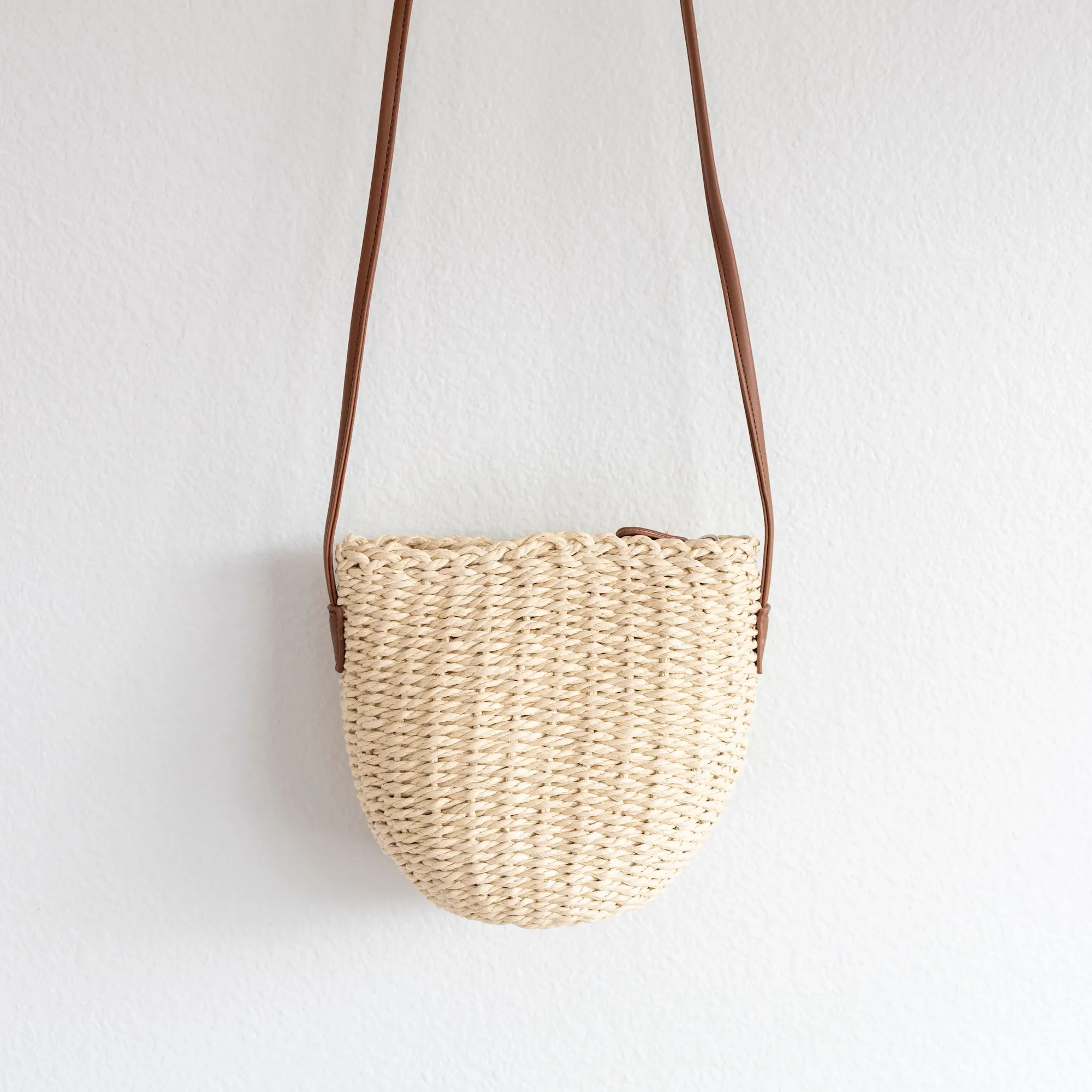 Elena Handbags Straw Woven Crossbody Bag Functional Comfort