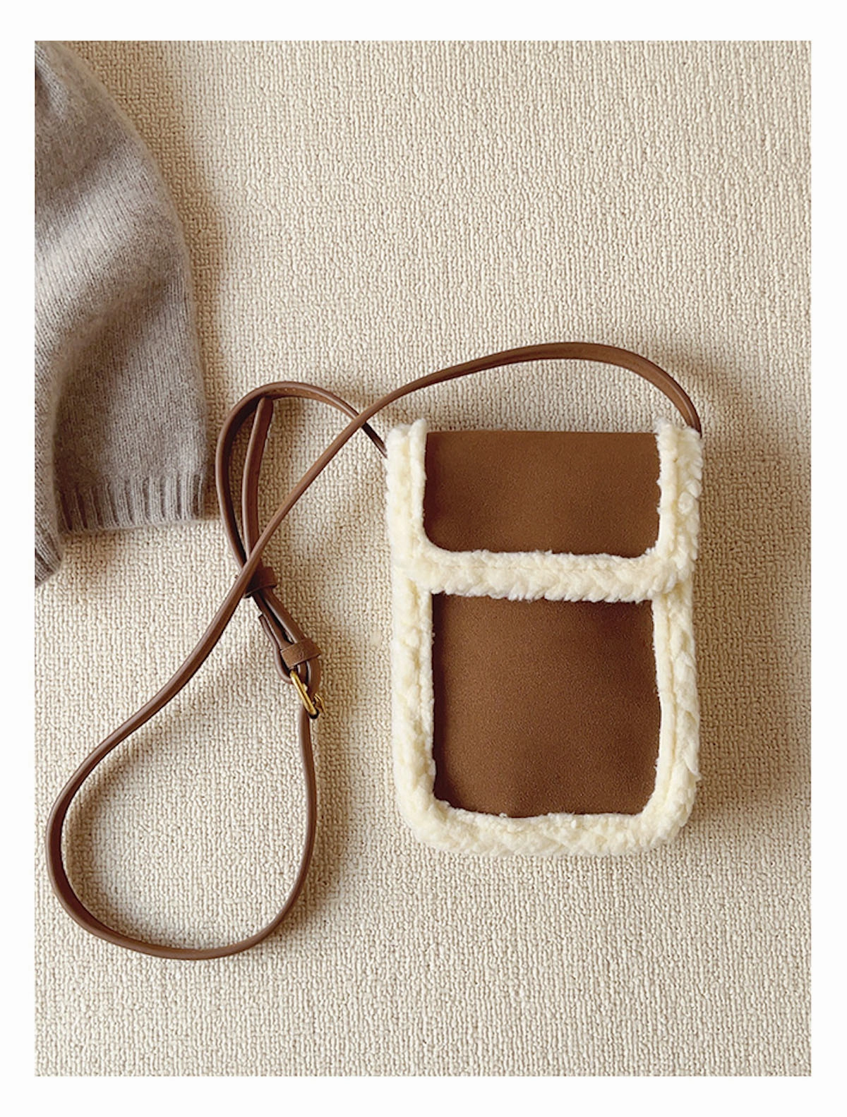 Elena Handbags Faux Furry Crossbody Bag Casual Function