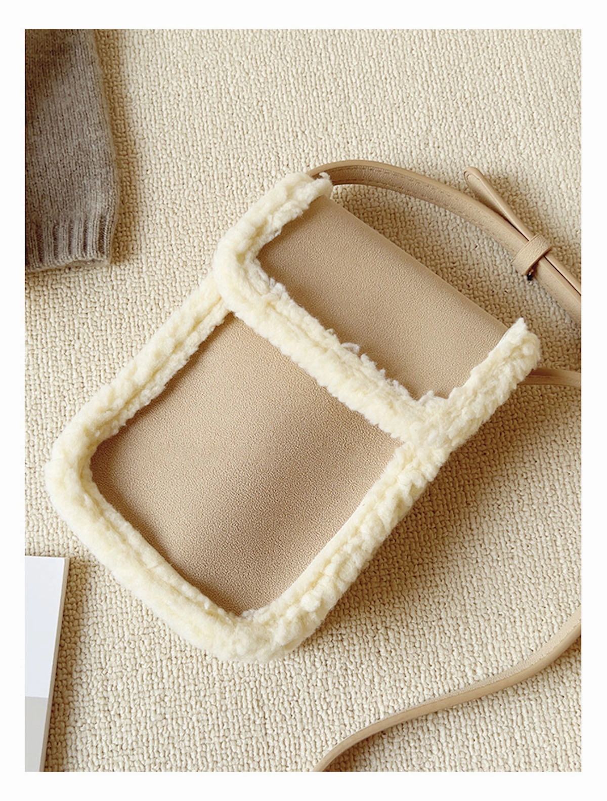 Sporty Look Simple Functionality Elena Handbags Faux Furry Crossbody Bag