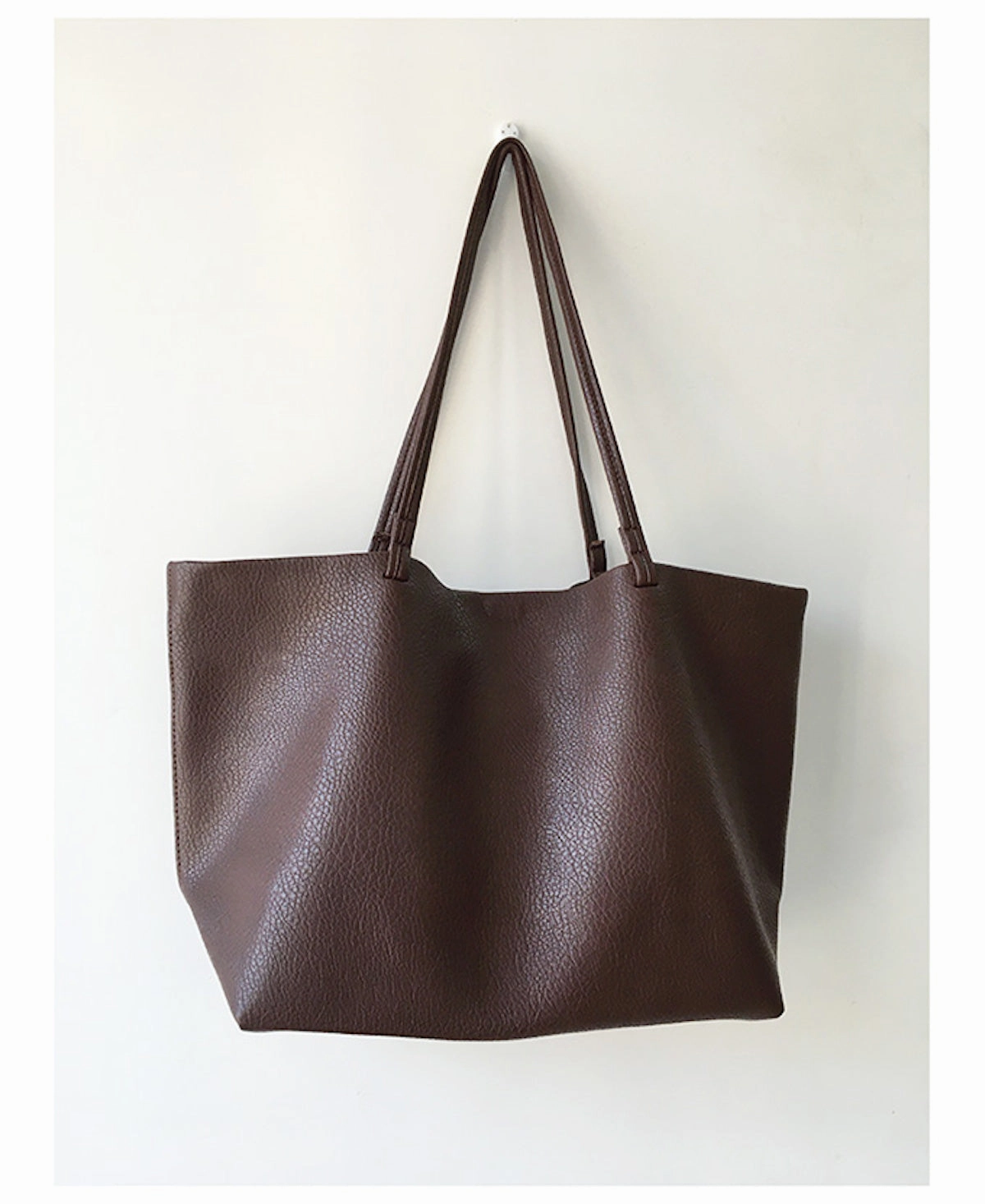 Simple Travel Minimalist Travel Elena Handbags Large Carryall Tote In Soft Pebbled Leather