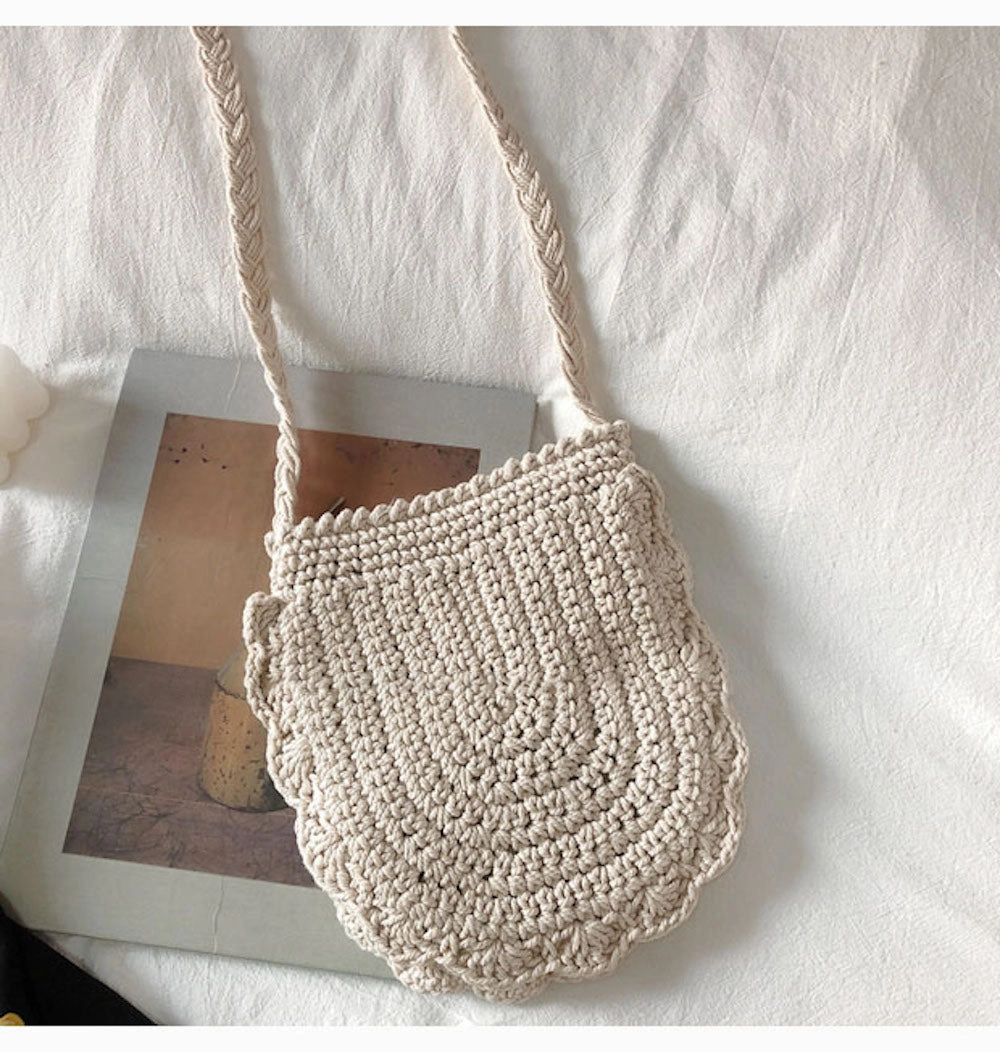 Elena Handbags Mini Cotton Knitted Shoulder Bag Trendy Gear