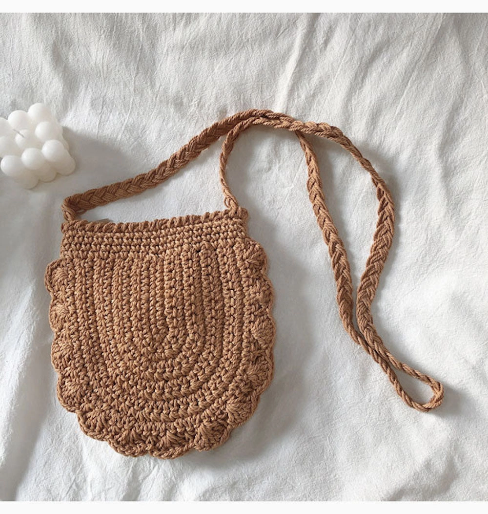 Elena Handbags Mini Cotton Knitted Shoulder Bag Everyday Necessity Smart Durability
