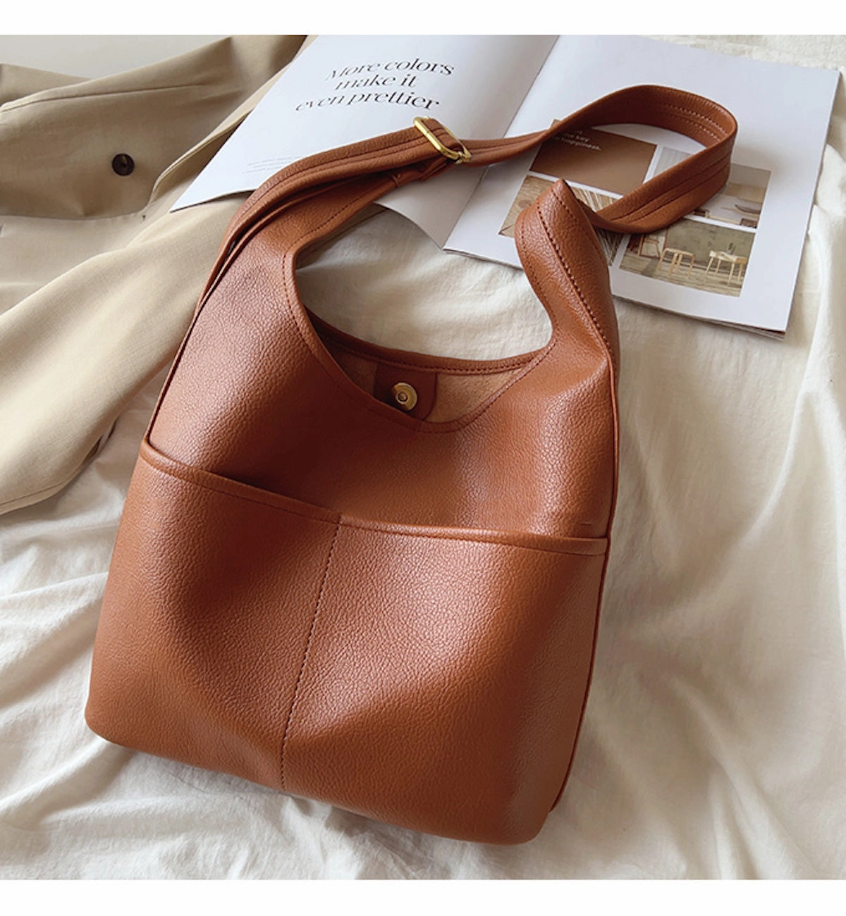 Functional Journey Stylish Function Elena Handbags Simple Leather Tote Bag