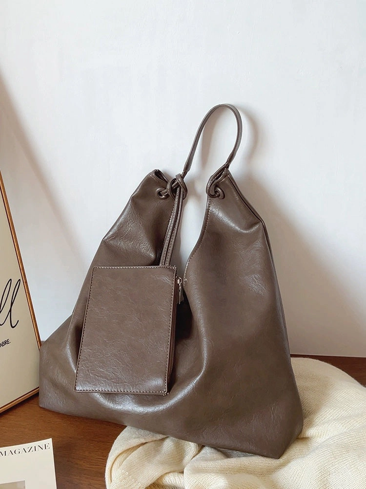 Elena Handbags Simple Leather Tote Bag Stylish Gear Fashion Simplicity