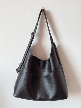 Elena Handbags Simple Soft Leather Everyday Medium Hobo Bag Modern Organizer