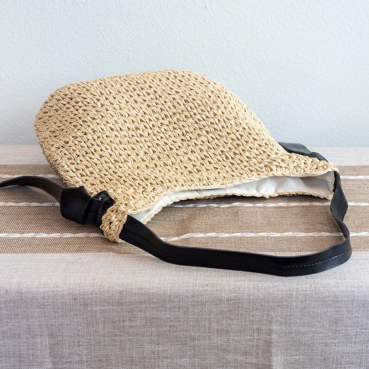 Compact Travel Elena Handbags Simple Straw Woven Shoulder Bag