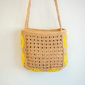 Trendy Carry Elena Handbags Small Boho Cotton Knitted Shoulder Bag