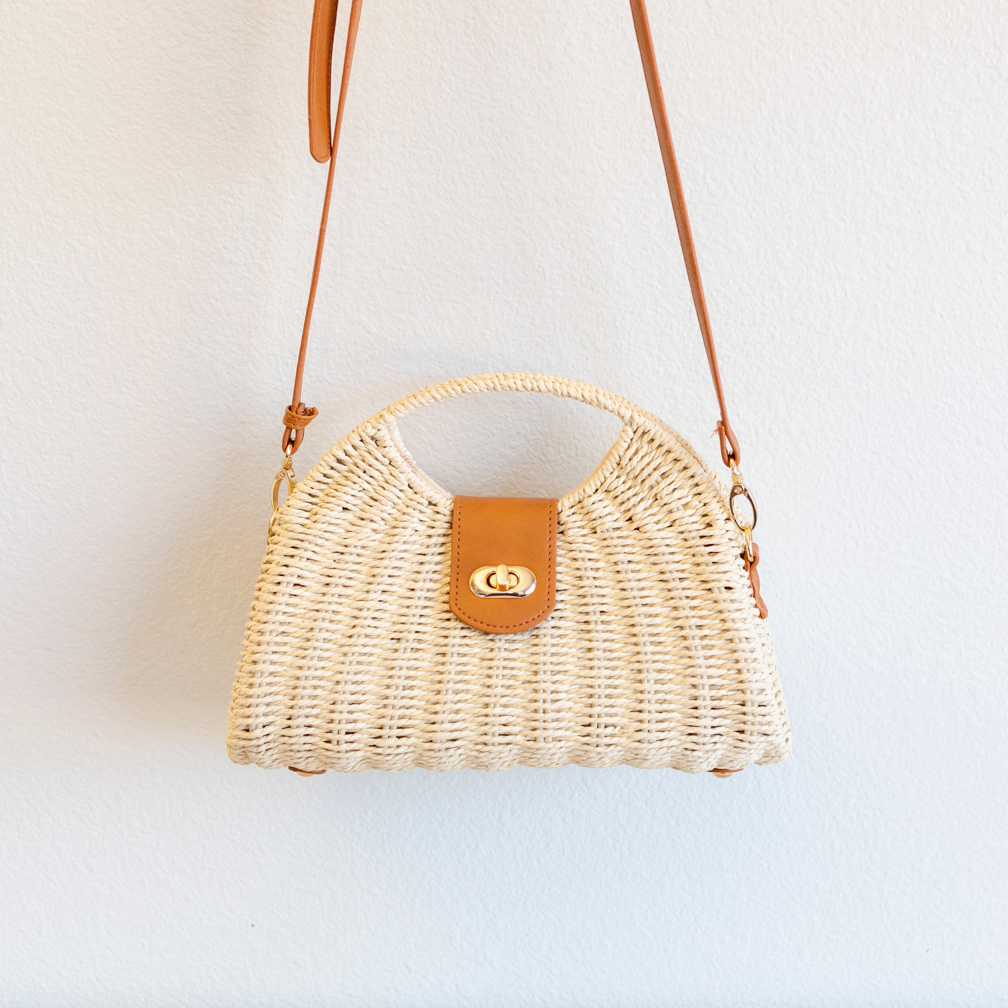 Elena Handbags Straw Shell Shape Crossbody Hobo Bag Urban practicality Practical Companion