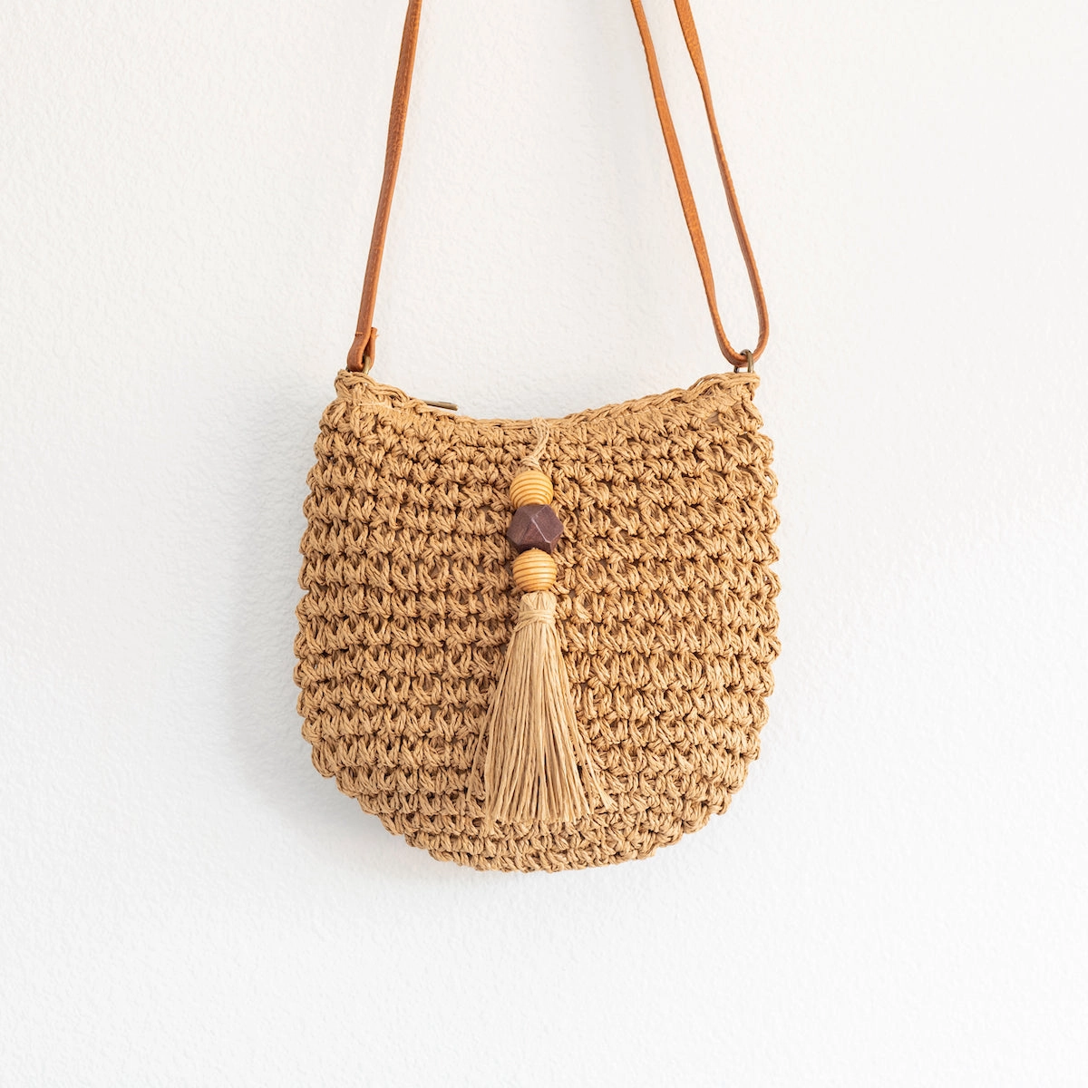 Elena Handbags Straw Woven Crossbody Bag Modern Utility Compact Comfort