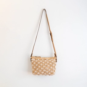 Elena Handbags Straw Woven Crossbody Purse Refined Simplicity