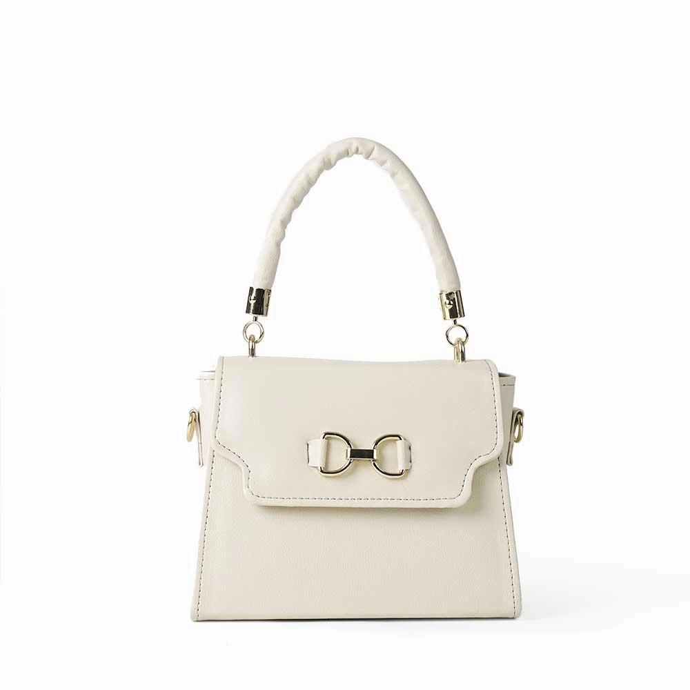Classic leather money pouch Elsa Bag (Beige Plain)
