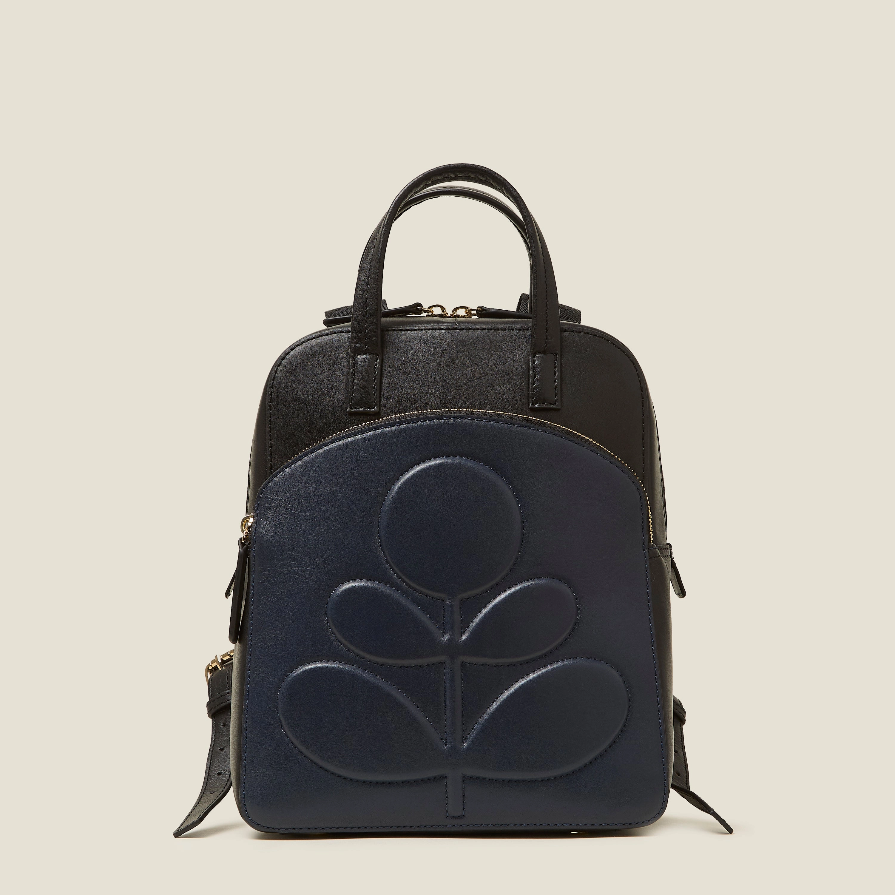 Stylish Companion Fashion Utility Emilia Petite Backpack - Embossed Stem Black