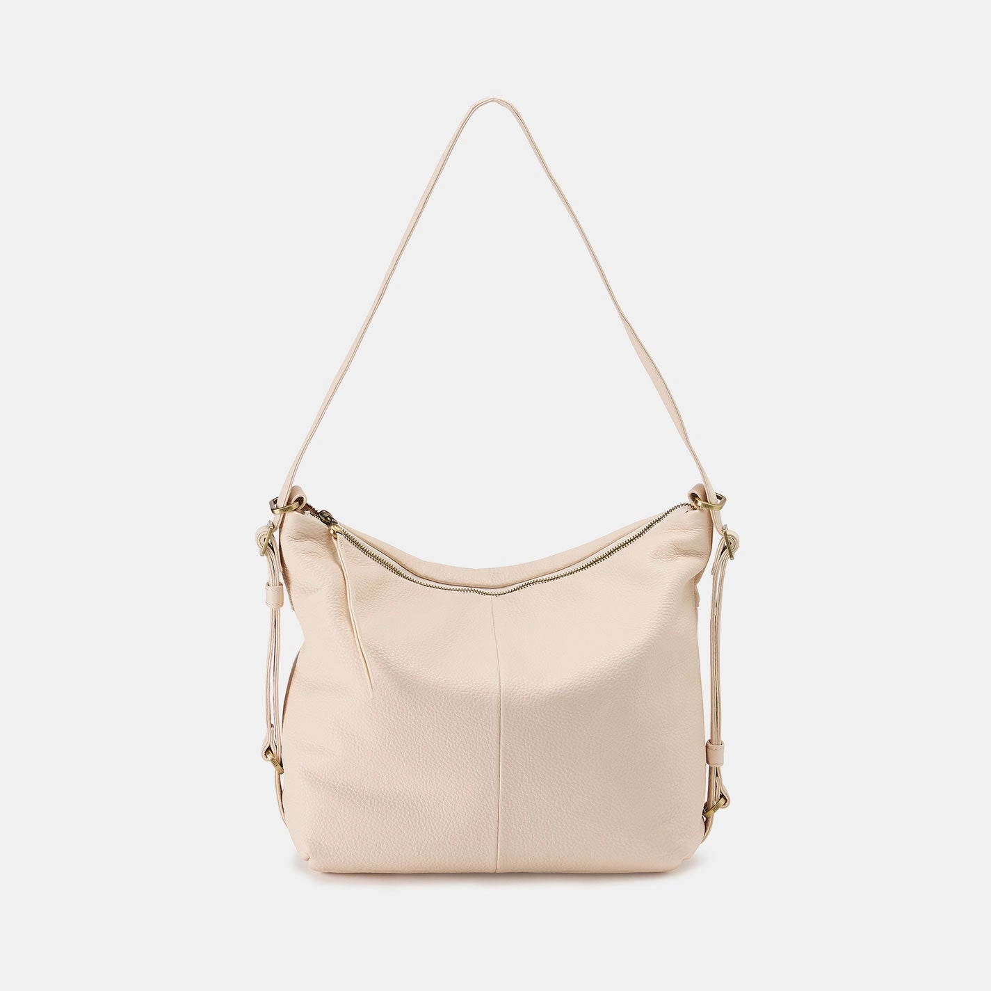 Emily Convertible Backpack In Pebbled Leather - Cream Fashion Simplicity
