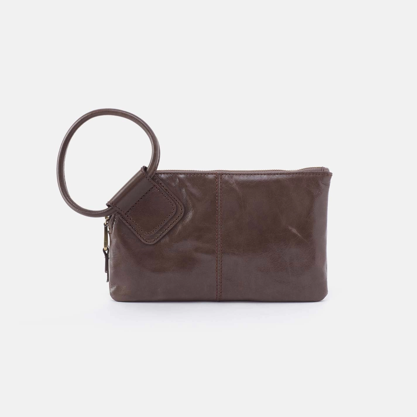 Slim zippered pouch Elegant Structure Sable Wristlet in Polished Leather - Hearthstone