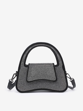 Leah Vegan Rhinestone Bag Monochrome Style