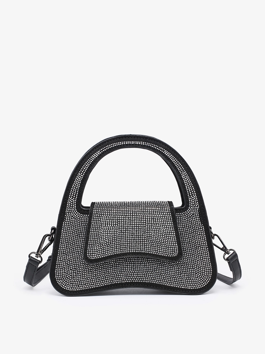 Leah Vegan Rhinestone Bag Monochrome Style