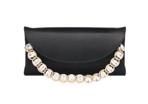 Unstructured Shape simple design Envelope Taylor Satin Black