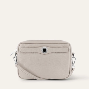 Minimalist Organizer Casual Travel Millie Crossbody | Porcelain with Silver hardware