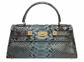 Maya East West Pythonskin Handbag - Celadon Lightweight Design