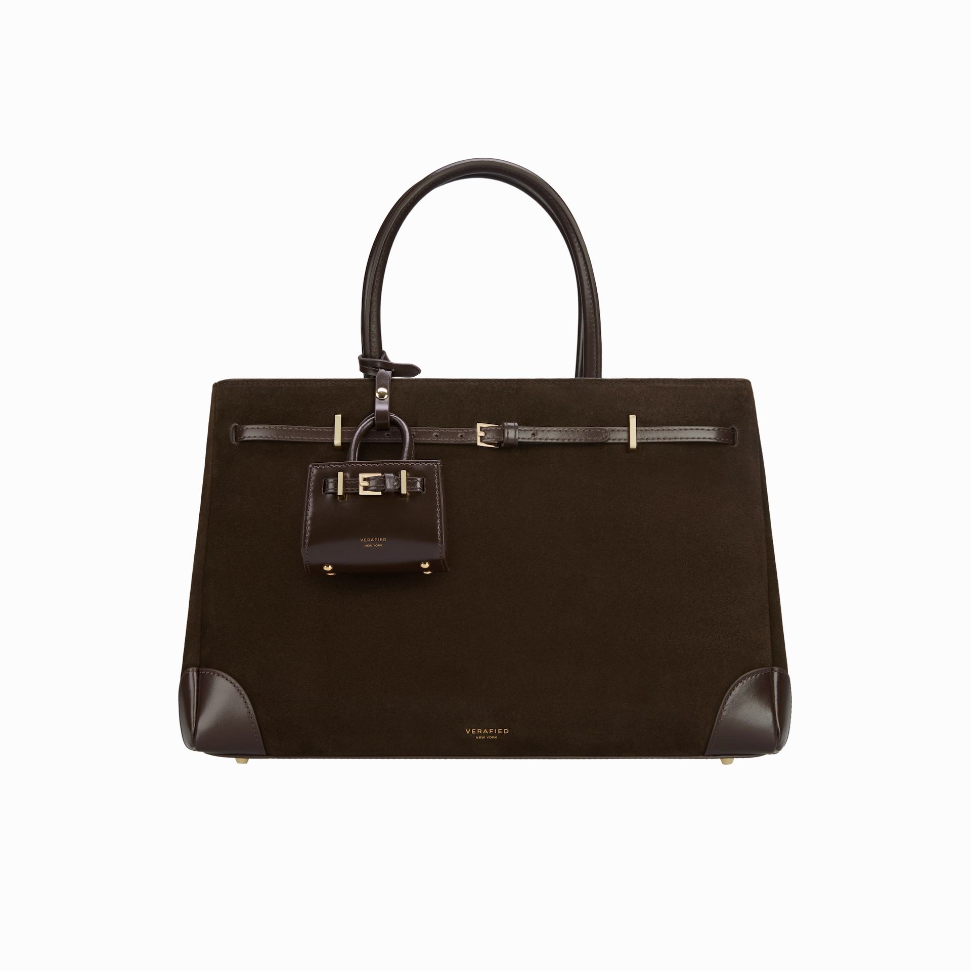 Espresso Suede Book Tote Bag 33 (Pre-Order Only) Fashion Practicality Compact Journey