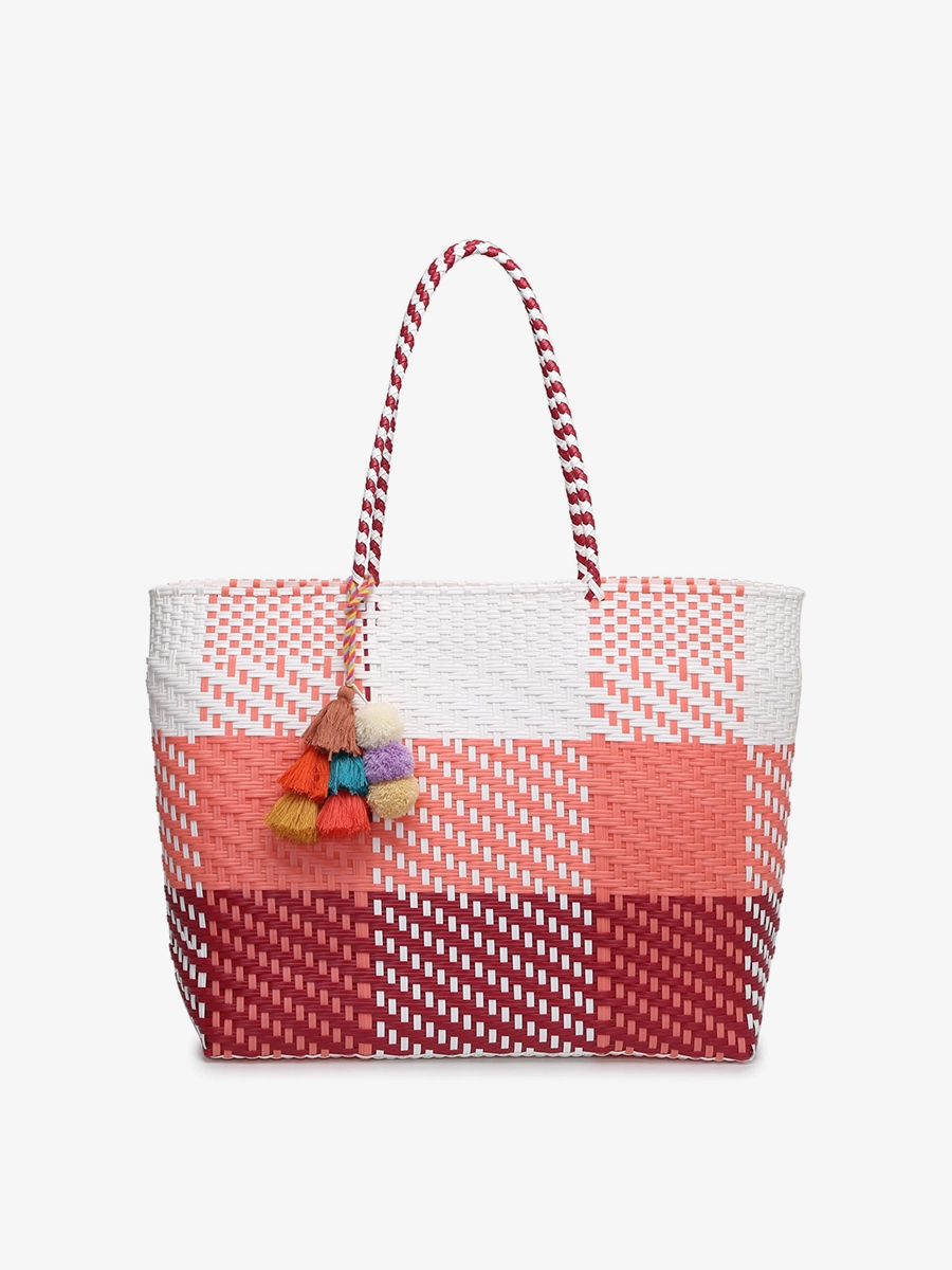 Velvet Finish Artistic Detail Shelby Handwoven Tote