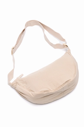 Essentially Everything Round Mini Crossbody Bag in Off White Compact utility pouch Large-zippered accessory
