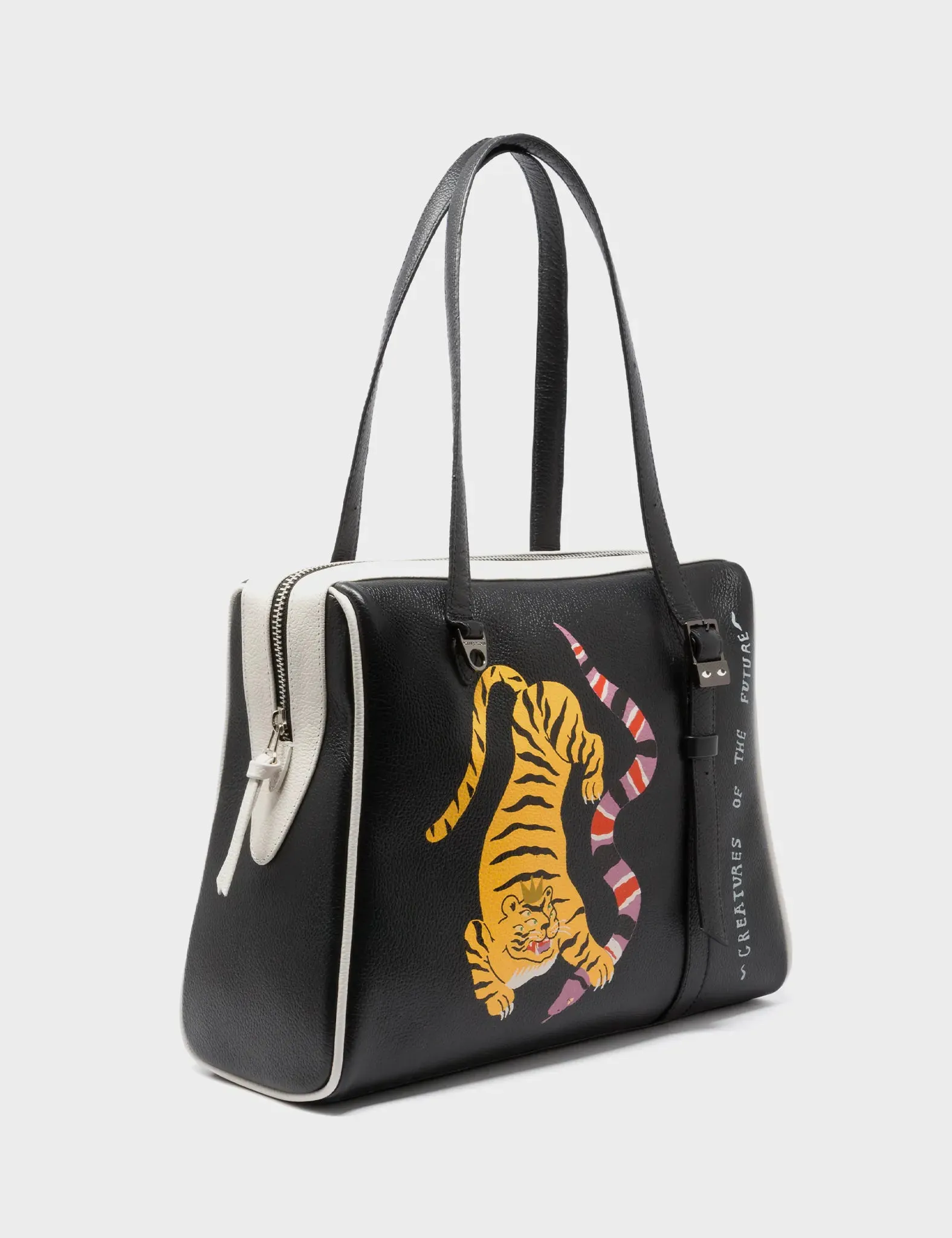 Water Resistant Esther Black Satchel Bag - Creatures of the Future Design