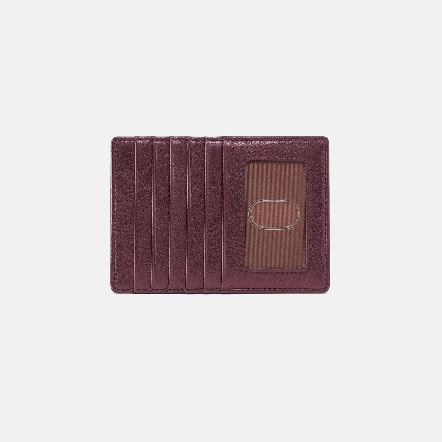 Minimalist Reliability Compact Gear Euro Slide Card Case In Metallic Leather - Frosted Plum