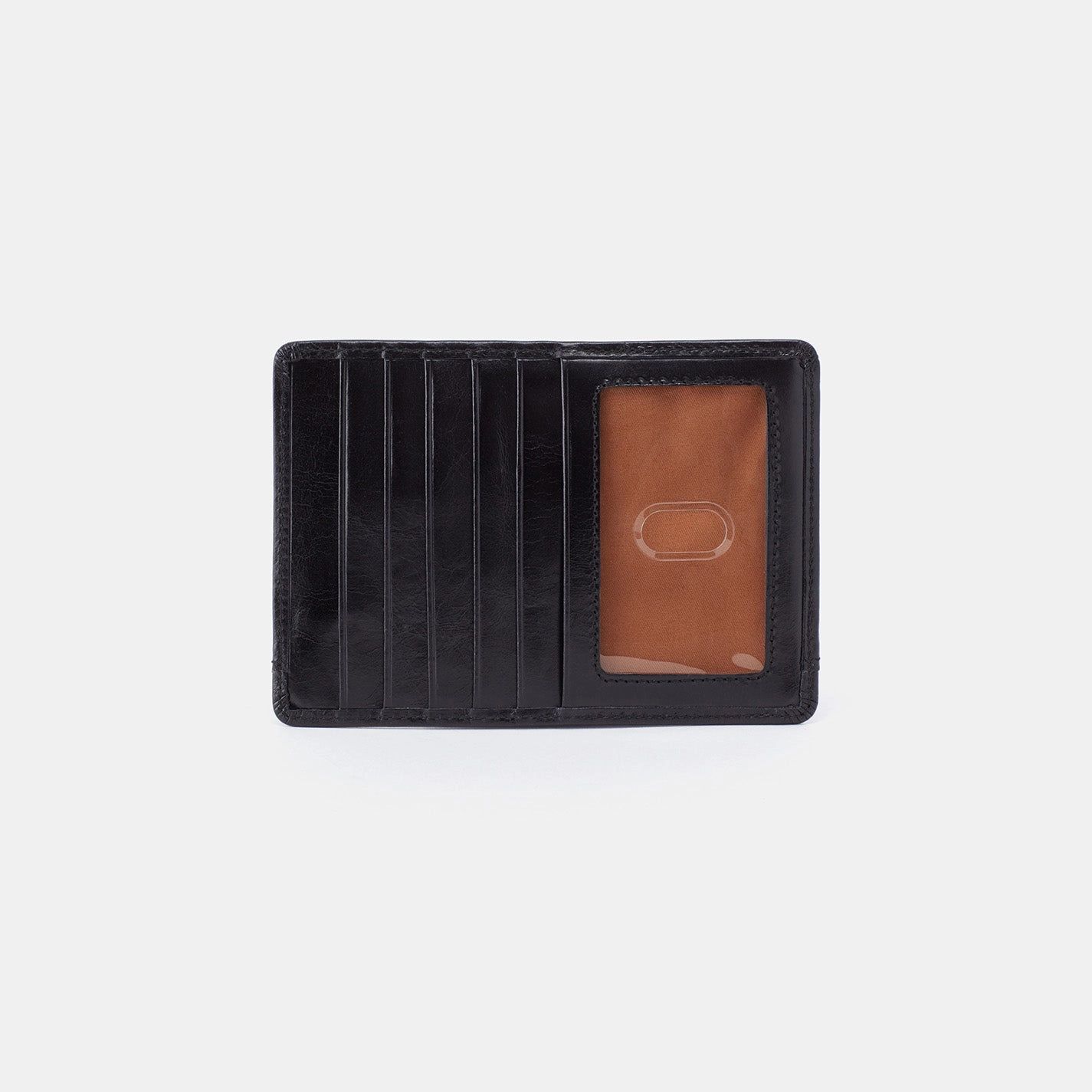 Euro Slide Card Case in Polished Leather - Black Practical Utility