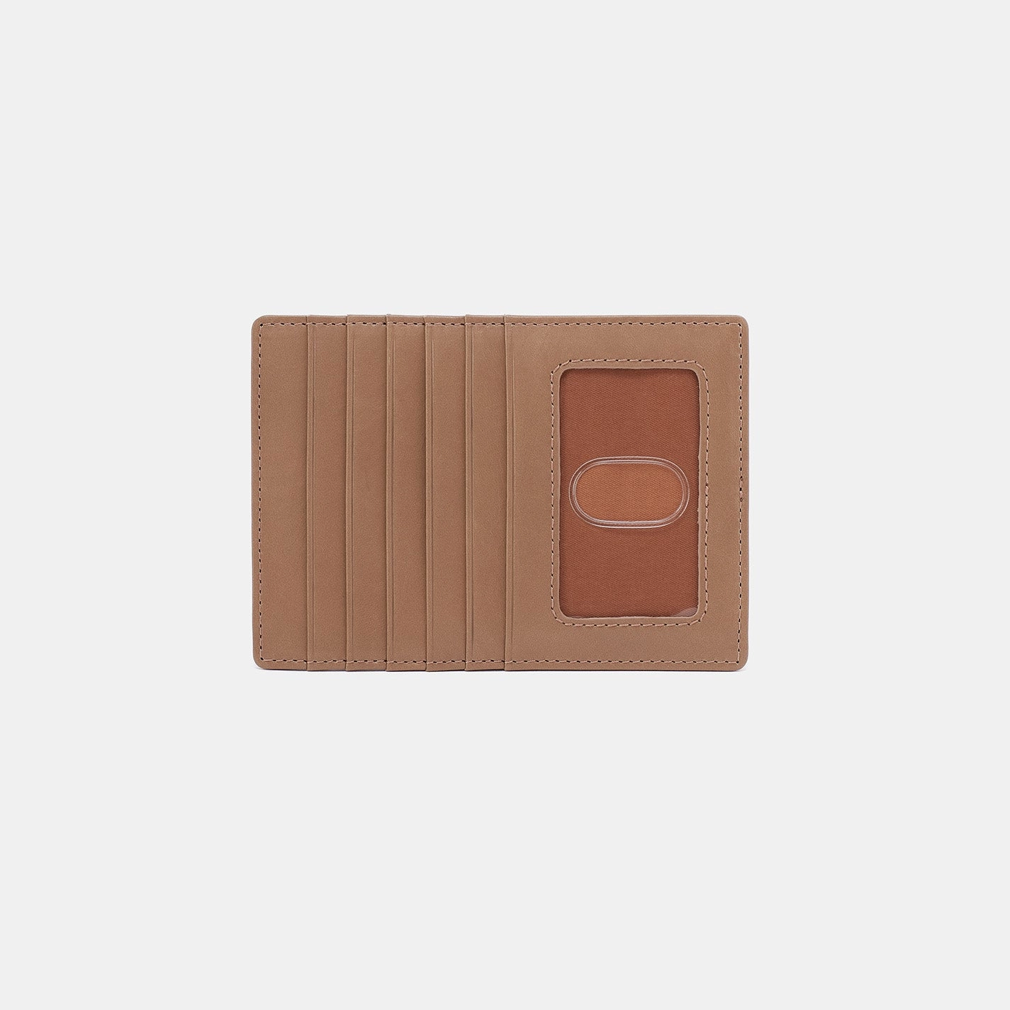 Euro Slide Card Case In Polished Leather - Cashmere Contemporary Look Refined Appearance