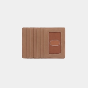 Euro Slide Card Case In Polished Leather - Cashmere Contemporary Look Refined Appearance