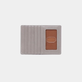 Euro Slide Card Case In Polished Leather - Light Grey Sleek Accessory