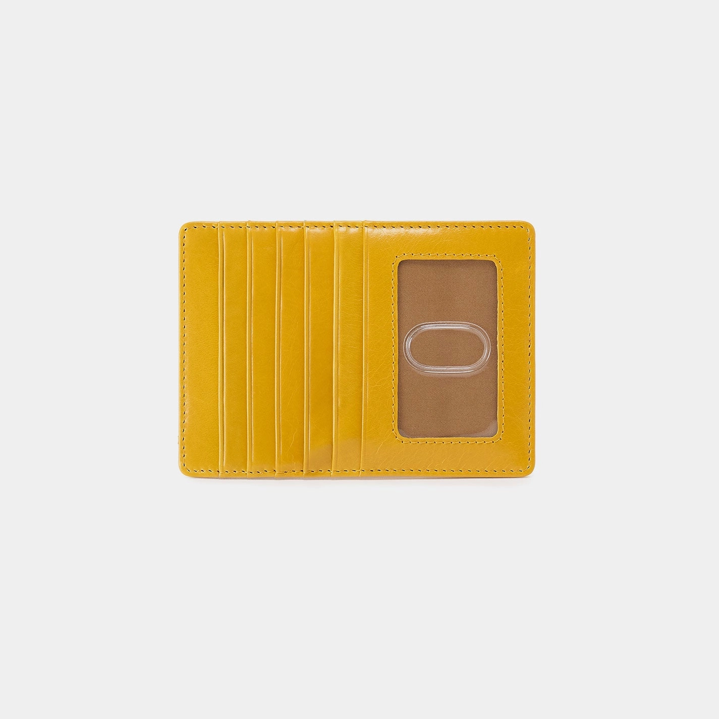 Euro Slide Card Case In Polished Leather - Sun Glow Practical Companion