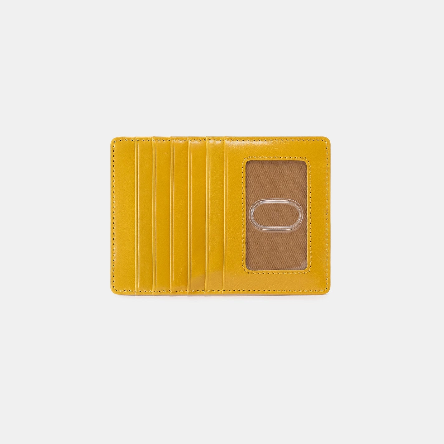 Minimalist leather case Stylish Choice Euro Slide Card Case In Polished Leather - Sun Glow