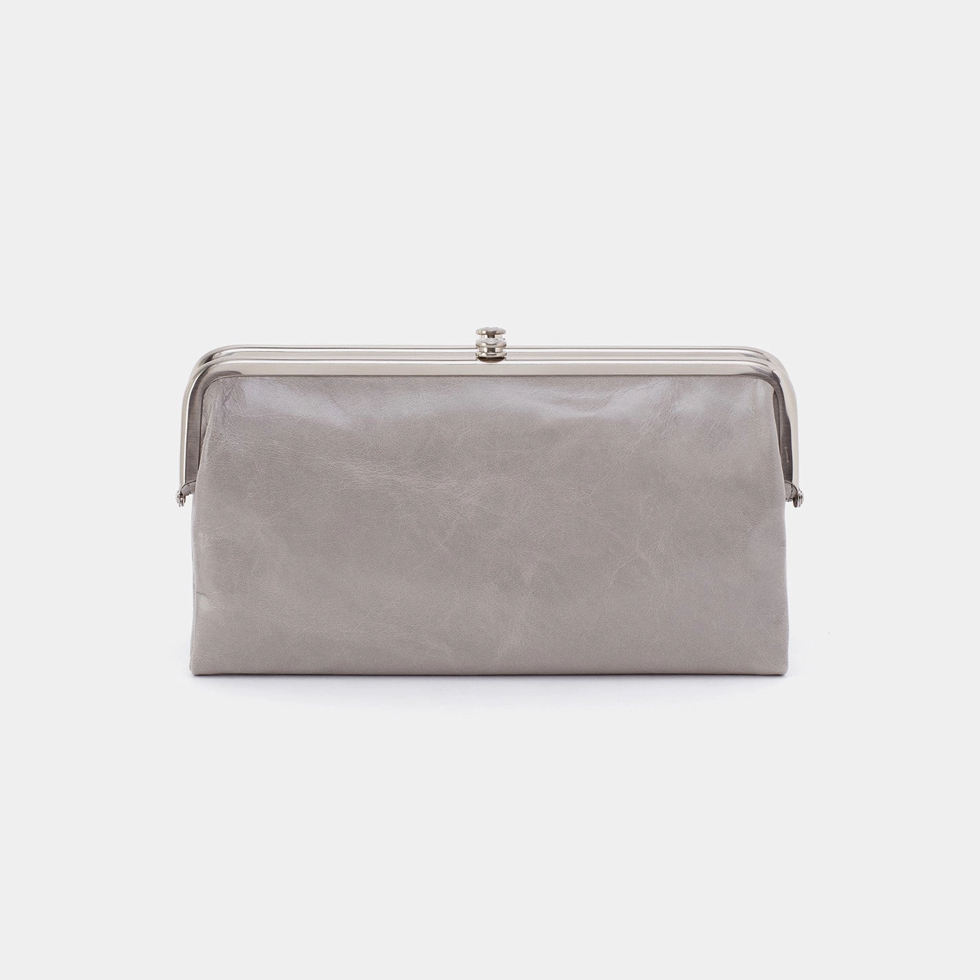 Everyday Style Flexible Essentials Lauren Clutch-Wallet In Polished Leather - Light Grey