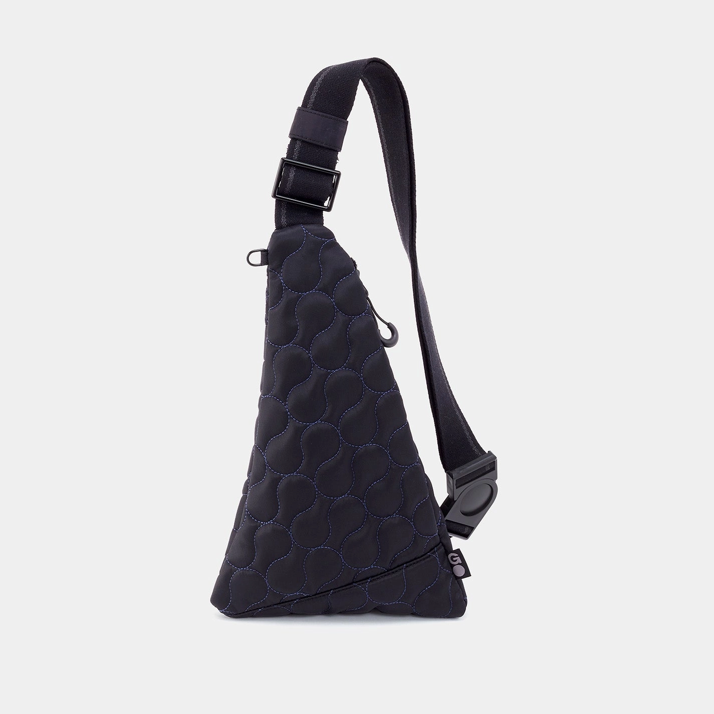 Compact Fashion Piece SURE THING Quilted Sling in CaRefiber recycled nylon - Jet With Ocean Quilt