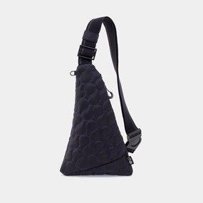 Compact Fashion Piece SURE THING Quilted Sling in CaRefiber recycled nylon - Jet With Ocean Quilt