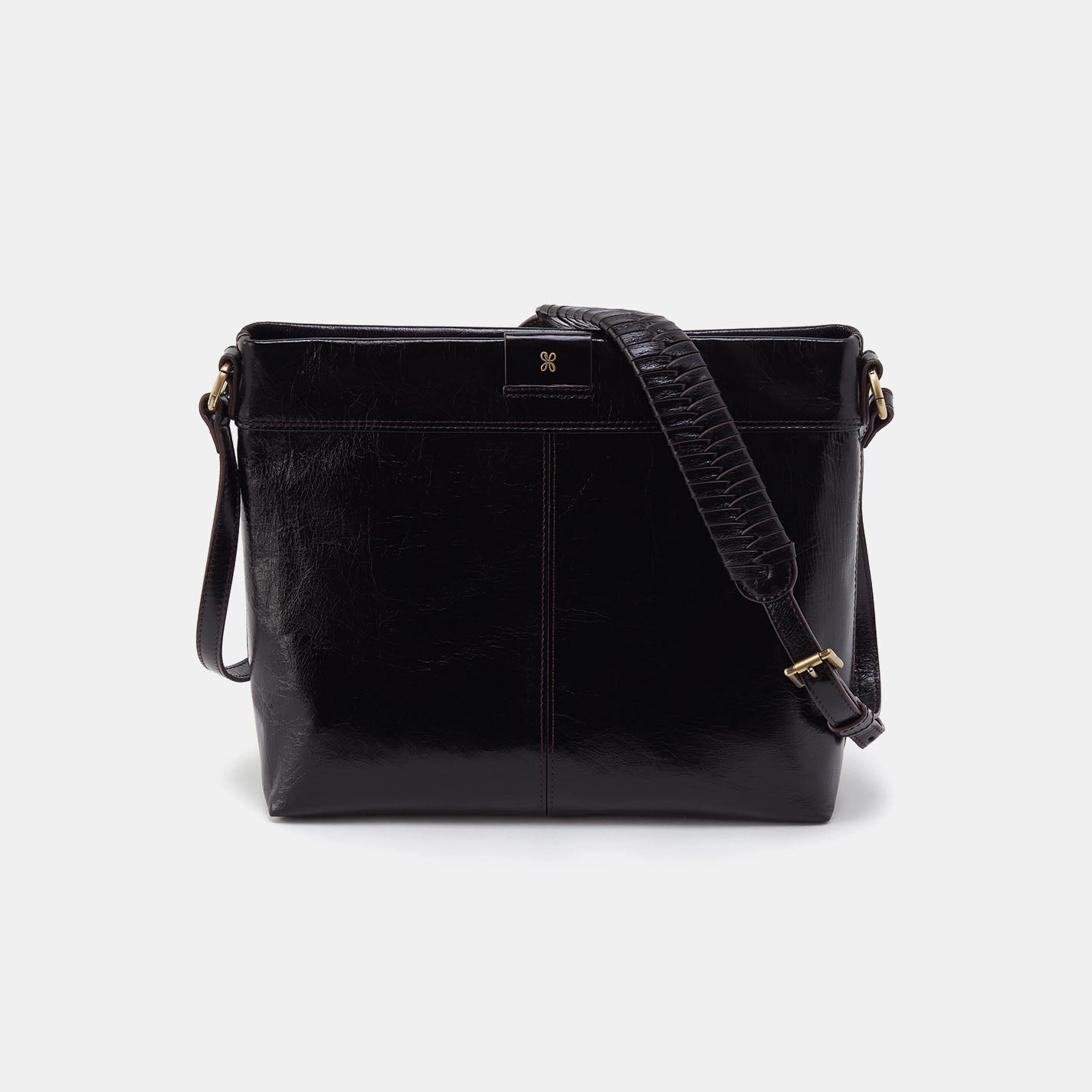 Durable materials ensure the bag can handle your daily routine Designed to be both functional and fashionable Romy Medium Crossbody in Polished Leather - Black
