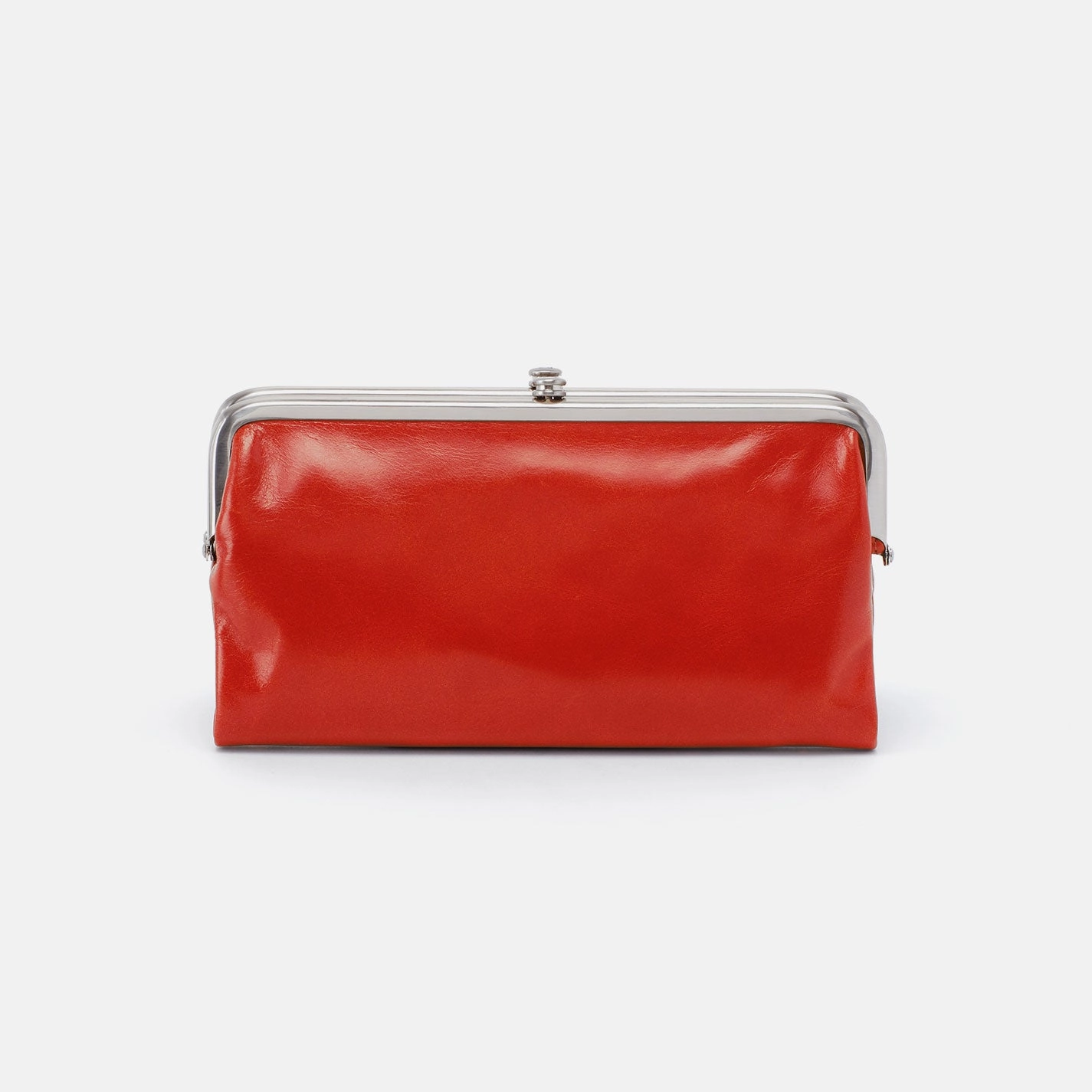 Practical Storage Daily Organizer Lauren Clutch-Wallet In Polished Leather - Grenadine